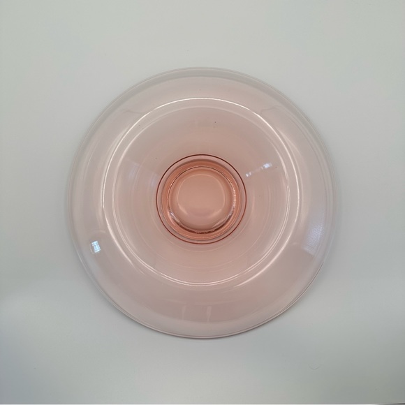 Vintage Pink 1930s Depression Glass Round Curved Waterfall Centerpiece Bowl - Picture 4 of 8